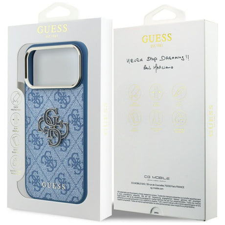 Husa de protectie Guess Hardcase 4G compatibil cu iPhone 18 Pro Max / iPhone 17 Pro Max, Albastru
