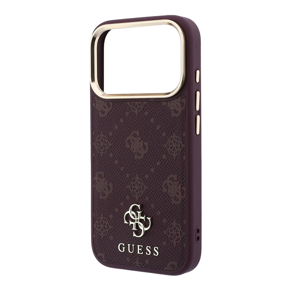 Husa de protectie Guess Peony 4G compatibil cu iPhone 18 Pro / iPhone 17 Pro, Bordo