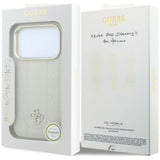 Husa de protectie Guess Peony 4G compatibil cu iPhone 18 Pro / iPhone 17 Pro, Bej