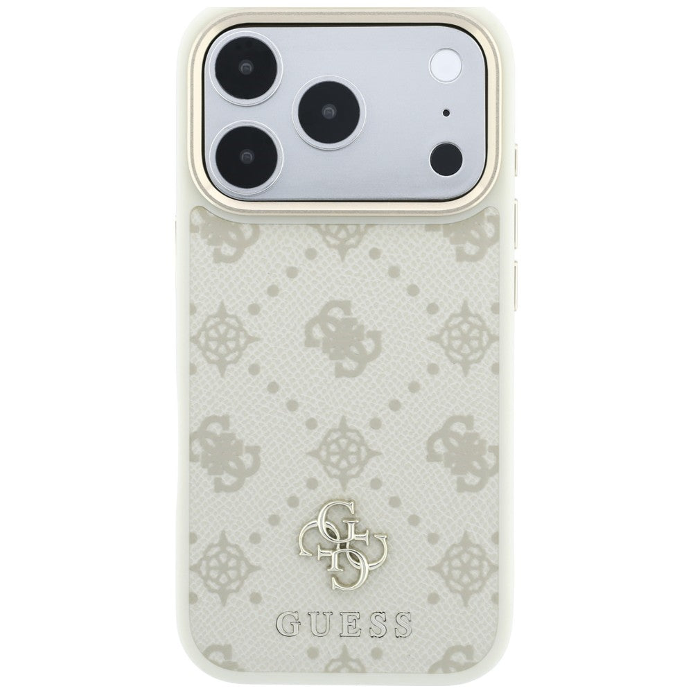 Husa de protectie Guess Peony 4G compatibil cu iPhone 17 Pro Max / iPhone 18 Pro Max, Bej