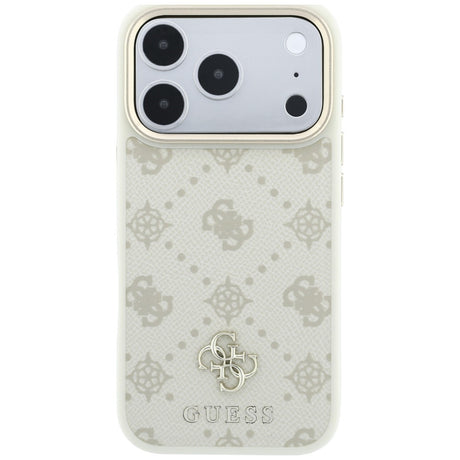 Husa de protectie Guess Peony 4G compatibil cu iPhone 17 Pro Max / iPhone 18 Pro Max, Bej
