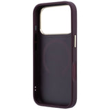 Husa de protectie Guess Saffiano Peony & Ring compatibil cu iPhone 18 Pro Max / iPhone 17 Pro Max, Bordo
