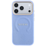 Husa de protectie Guess Saffiano Peony & Ring compatibil cu iPhone 18 Pro / iPhone 17 Pro, Albastru