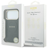 Husa de protectie Guess Saffiano Peony & Ring compatibil cu iPhone 18 Pro / iPhone 17 Pro, Negru