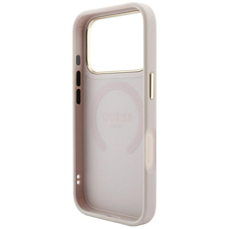 Husa de protectie Guess Saffiano Peony & Ring compatibil cu iPhone 18 Pro / iPhone 17 Pro, Roz