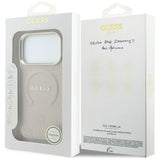 Husa de protectie Guess Saffiano Peony & Ring compatibil cu iPhone 18 Pro / iPhone 17 Pro, Roz
