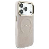 Husa de protectie Guess Saffiano Peony & Ring compatibil cu iPhone 18 Pro / iPhone 17 Pro, Roz