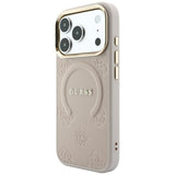 Husa de protectie Guess Saffiano Peony & Ring compatibil cu iPhone 18 Pro / iPhone 17 Pro, Roz