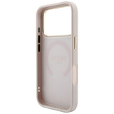 Husa de protectie Guess Saffiano Peony & Ring compatibil cu iPhone 18 Pro Max / iPhone 17 Pro Max, Roz