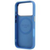 Husa de protectie Guess Leather 4G Stripe compatibil cu iPhone 17 Pro Max / iPhone 18 Pro Max, Albastru