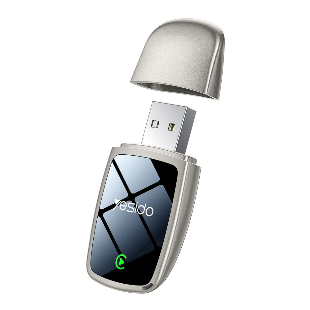 Adaptor Yesido Wireless CarPlay (KM29), USB-C, Bluetooth 4.2, Wi-Fi 5G/2.4G, 1080P, Gri