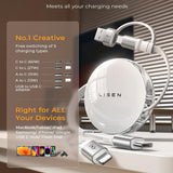 Cablu cu 2x Adaptor, USB, Lightning, USB-C, 60W, 1m - Lisen (YL0123030001) - White