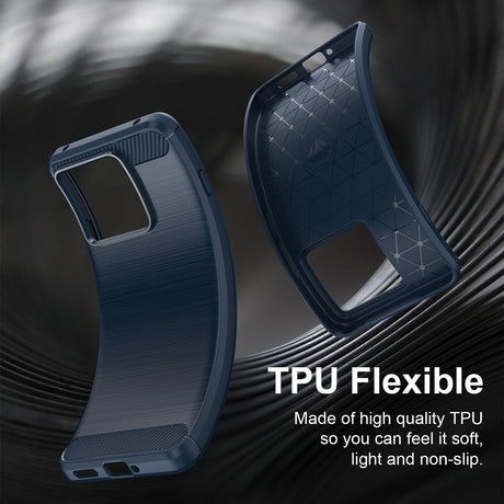 Husa de protectie Techsuit Carbon Silicone compatibil cu Motorola Edge 70 Max, Albastru