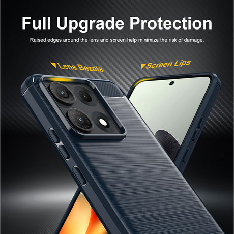 Husa de protectie Techsuit Carbon Silicone compatibil cu Motorola Edge 70 Max, Albastru