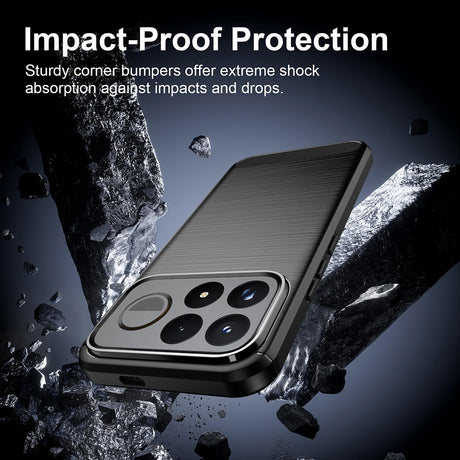 Husă Techsuit Carbon Silicone pentru Xiaomi Poco F9 Ultra, neagră