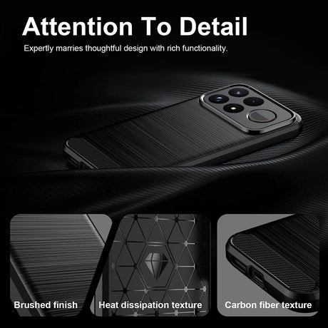 Husă Techsuit Carbon Silicone neagră pentru Xiaomi Poco F9 Pro