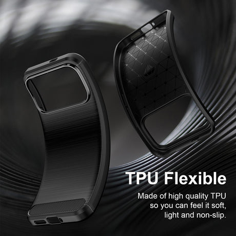 Husă Techsuit Carbon Silicone neagră pentru Xiaomi Poco F9 Pro