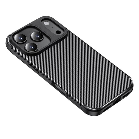 Husă Techsuit CarbonFiber neagră pentru iPhone 17 Pro / iPhone 18 Pro