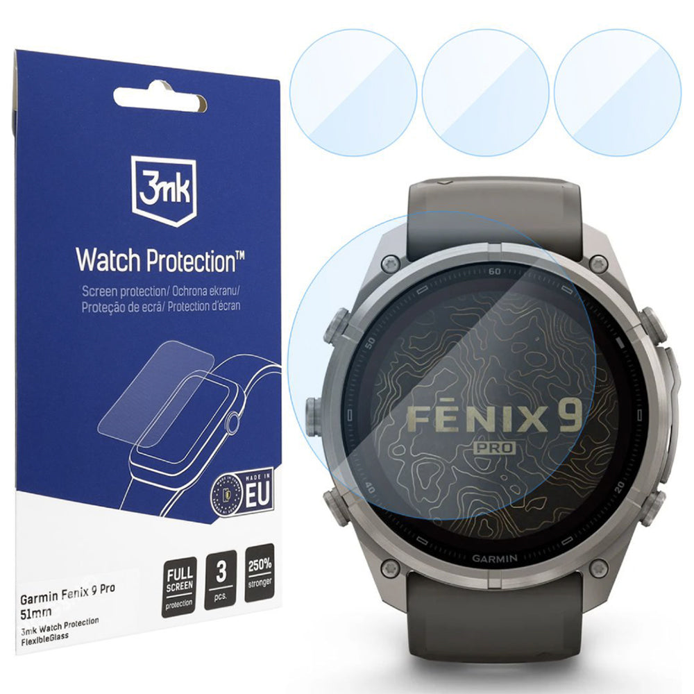 Folie smartwatch 3mk compatibil cu Garmin Fenix 9 Pro 51mm, Transparent