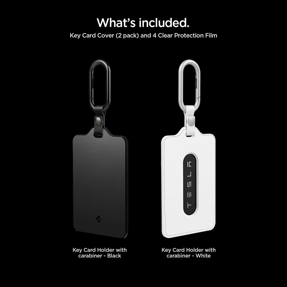 Carcasa Protectie pentru Card Acces Tesla (Set 2) - Spigen (ACP11405) - White / Black