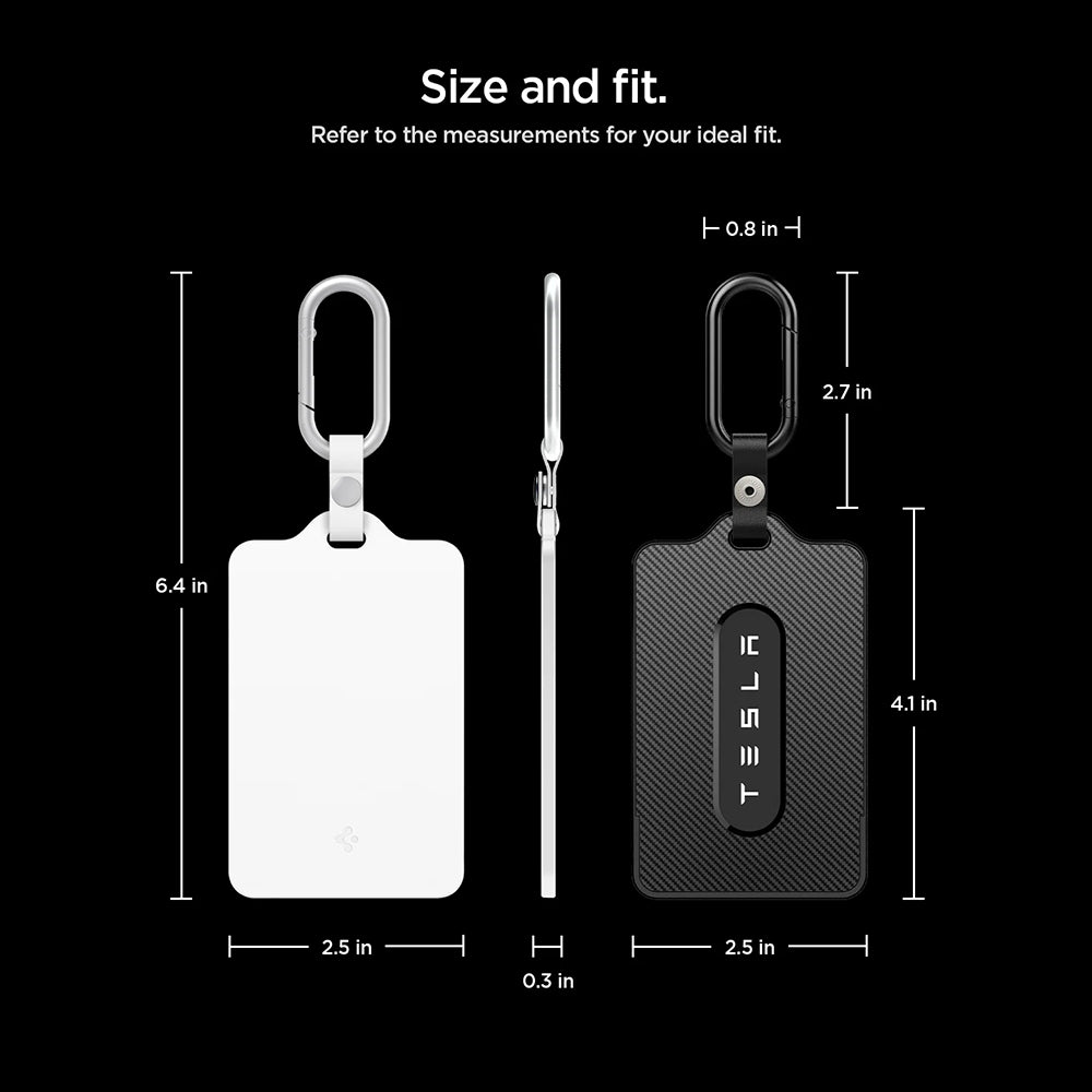 Carcasa Protectie pentru Card Acces Tesla (Set 2) - Spigen (ACP11405) - White / Black
