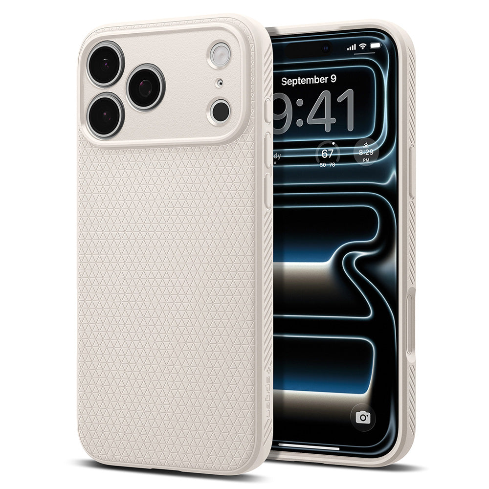 Husa pentru iPhone 18 Pro / iPhone 17 Pro - Spigen Liquid Air (ACS12152) - Natural Titanium