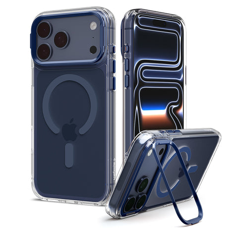 Husa de protectie Spigen Ultra Hybrid compatibil cu iPhone 17 Pro Max / iPhone 18 Pro Max, Transparent / Albastru