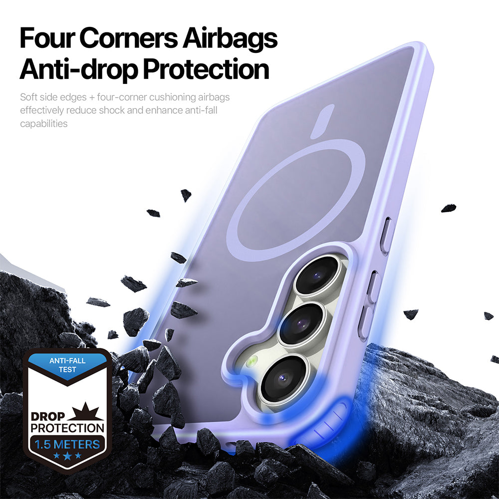 Husa de protectie Dux Ducis Yind MagSafe compatibil cu Samsung Galaxy S26 FE / Samsung Galaxy S25 FE, Mov deschis