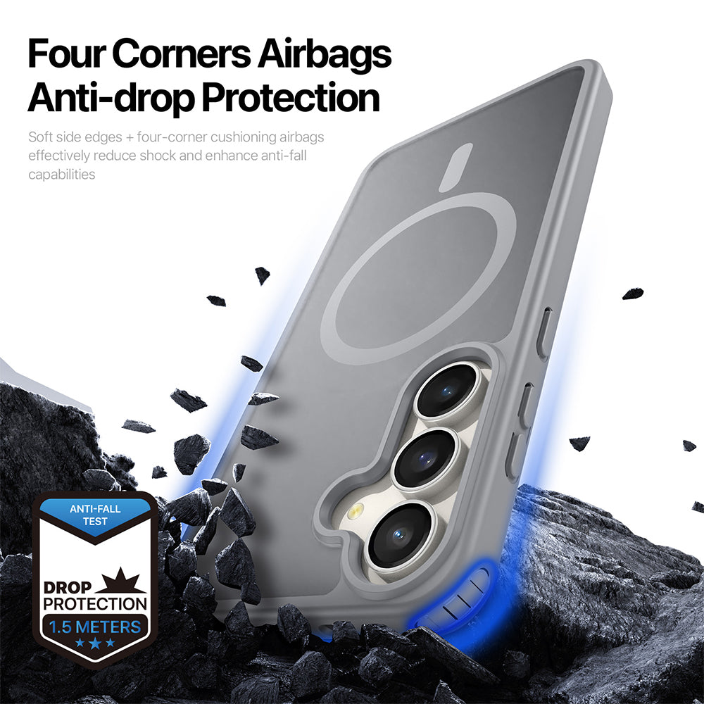 Husa de protectie Dux Ducis Yind MagSafe compatibil cu Samsung Galaxy S26 FE / Samsung Galaxy S25 FE, Gri