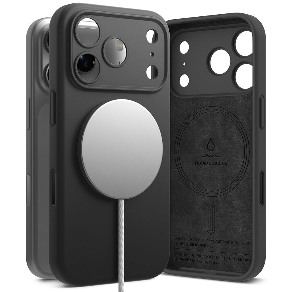 Husa de protectie Ringke Silicone MagSafe compatibil cu iPhone 18 Pro, Negru