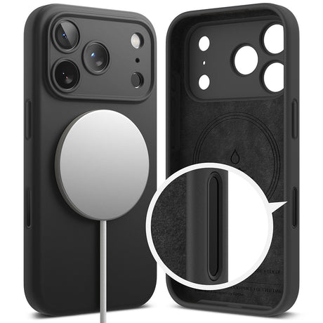 Husa de protectie Ringke Silicone MagSafe compatibil cu iPhone 18 Pro, Negru