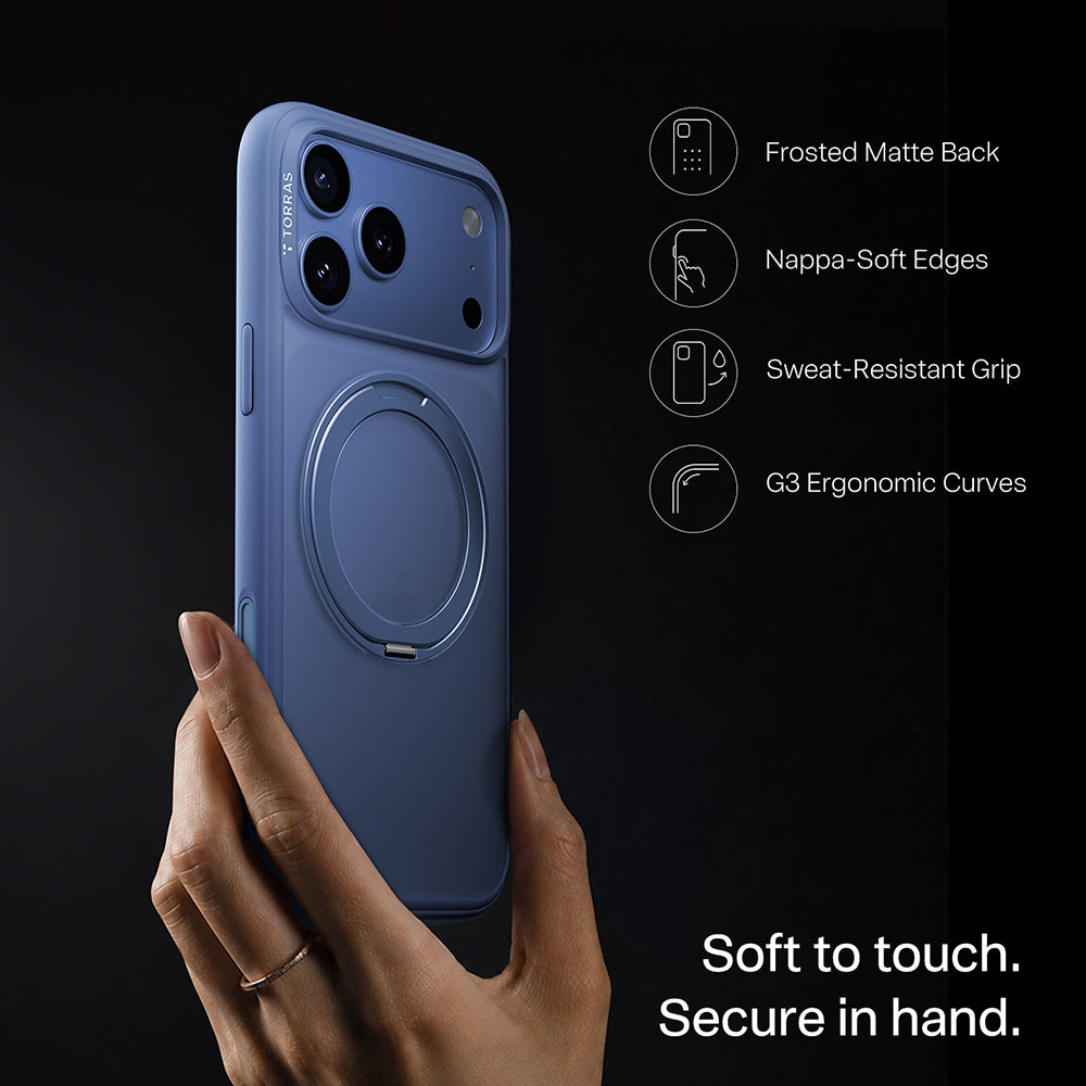 Husa de protectie Torras Ostand O1 Guardian compatibil cu iPhone 18 Pro Max / iPhone 17 Pro Max, Albastru
