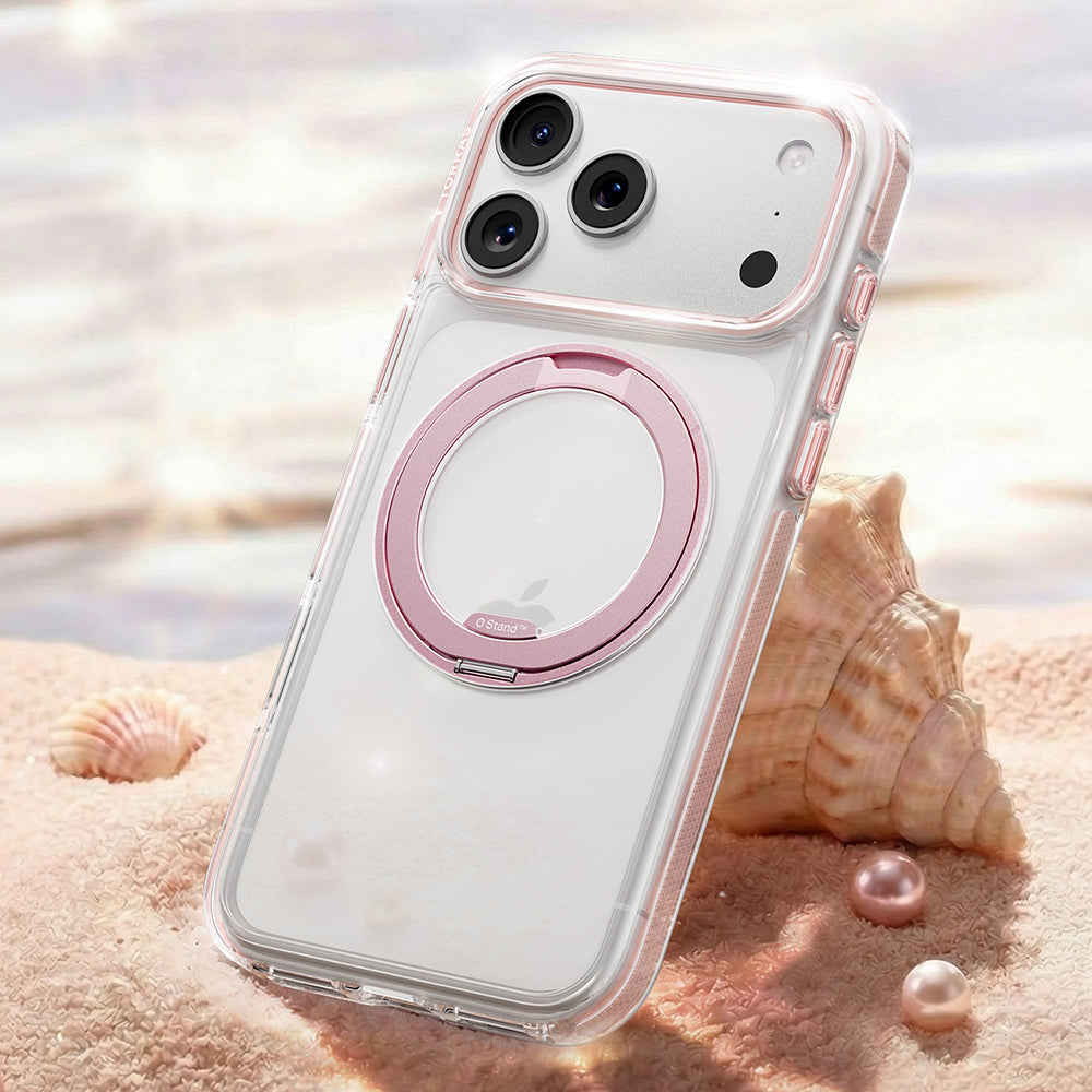 Husa de protectie Torras Ostand O3 Light compatibil cu iPhone 17 Pro / iPhone 18 Pro, Roz