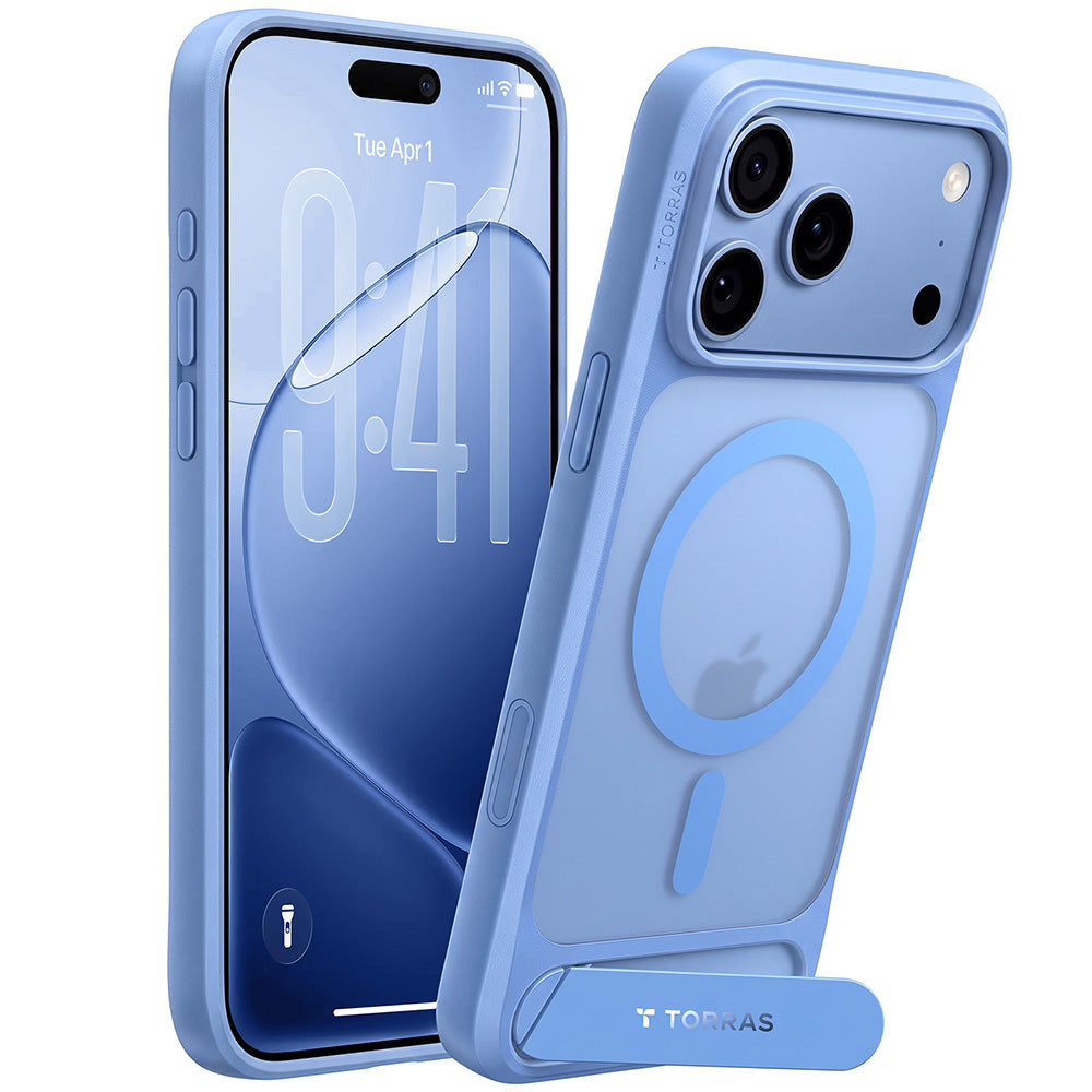 Husa de protectie Torras Ostand L1 Guardian compatibil cu iPhone 18 Pro Max / iPhone 17 Pro Max, Albastru