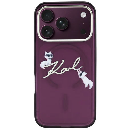 Husa de protectie Karl Lagerfeld compatibil cu iPhone 18 Pro / iPhone 17 Pro, Bordo