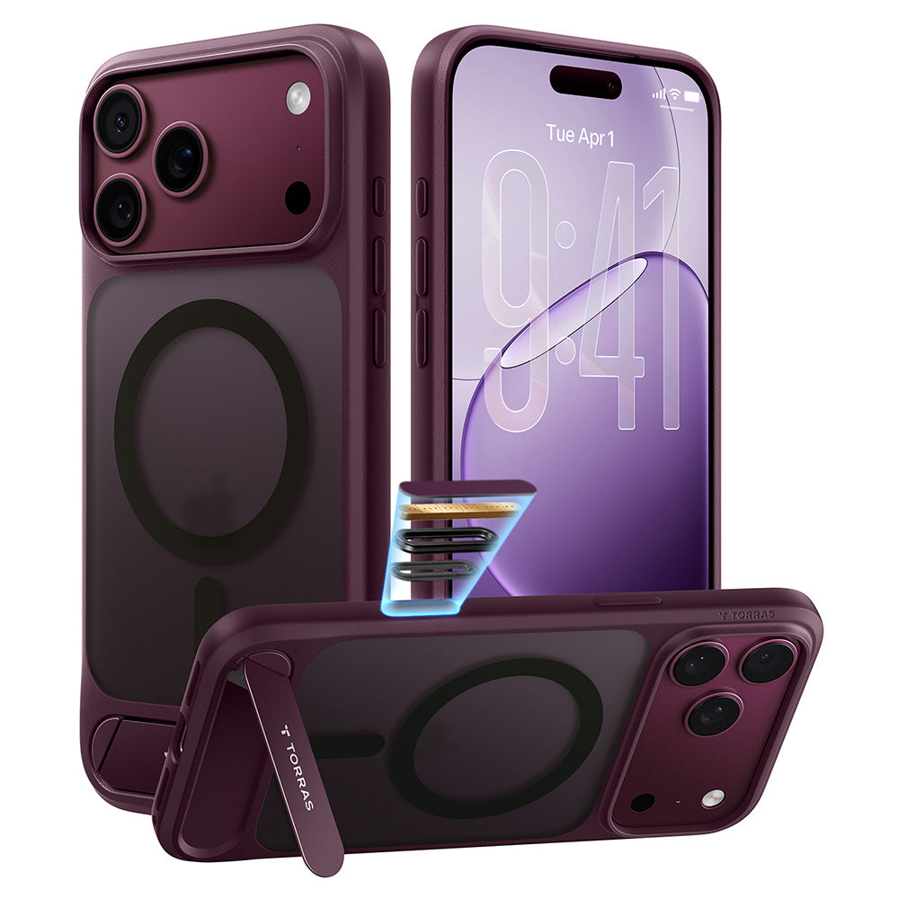 Husa de protectie Torras Ostand L1 Guardian compatibil cu iPhone 18 Pro Max / iPhone 17 Pro Max, Mov