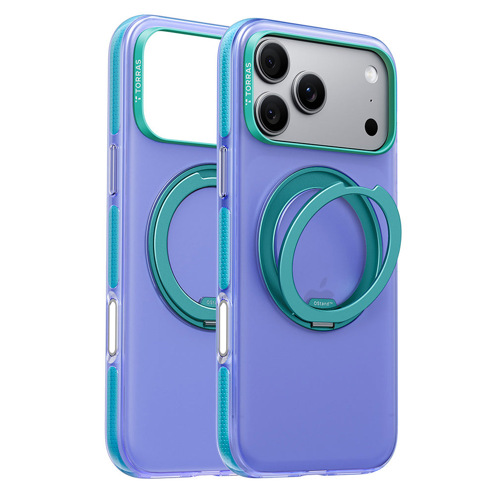 Husa de protectie Torras Ostand O3 compatibil cu iPhone 18 Pro / iPhone 17 Pro, Albastru