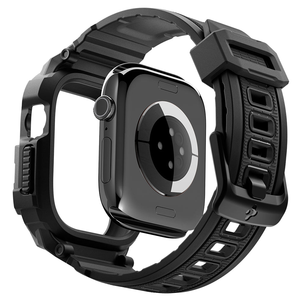 Curea smartwatch Spigen Rugged Armor Pro compatibil cu Apple Watch 12 42mm, Negru