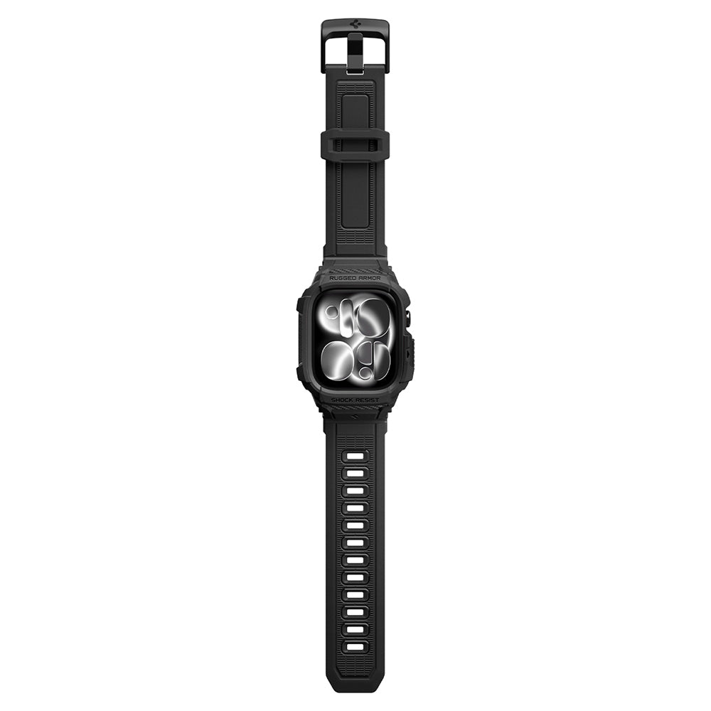 Curea smartwatch Spigen Rugged Armor Pro compatibil cu Apple Watch 12 42mm, Negru
