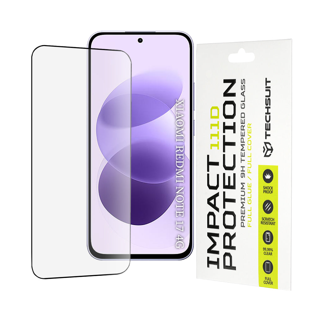 Folie de protectie Techsuit 111D Full Cover compatibil cu Xiaomi Redmi Note 17 4G / Redmi Note 17 5G, Negru