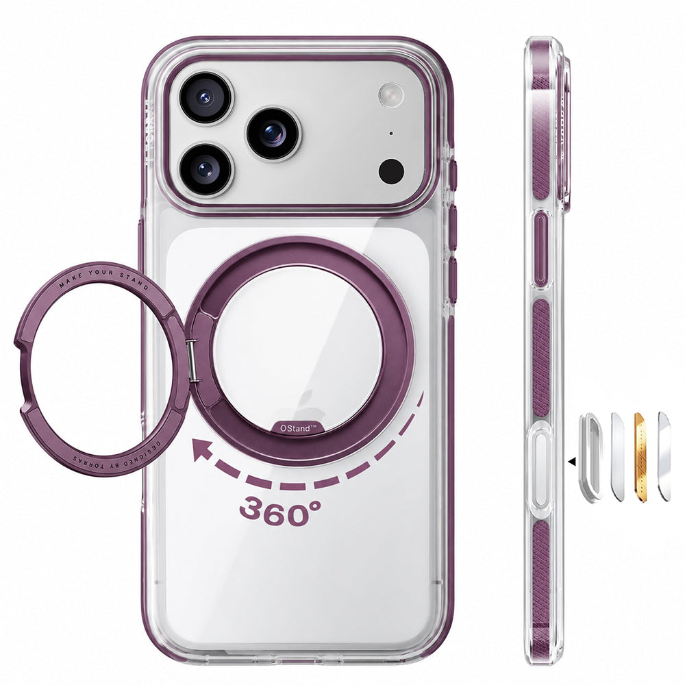 Husa de protectie Torras Ostand O3 Light compatibil cu iPhone 17 Pro / iPhone 18 Pro, Mov