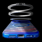Husa de protectie Torras Ostand Q3 Air compatibil cu iPhone 17 Pro / iPhone 18 Pro, Albastru