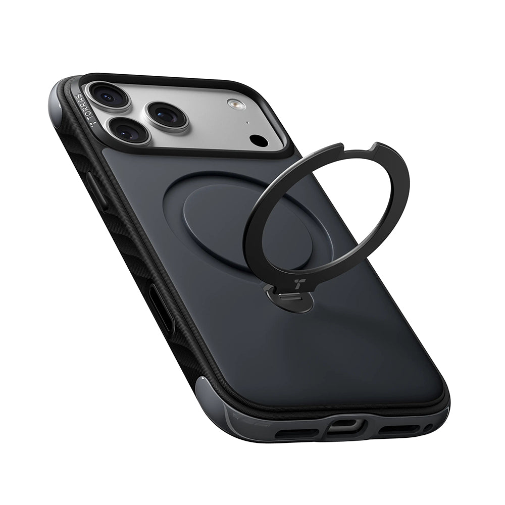 Husa de protectie Torras Ostand Q3 compatibil cu iPhone 18 Pro / iPhone 17 Pro, Albastru