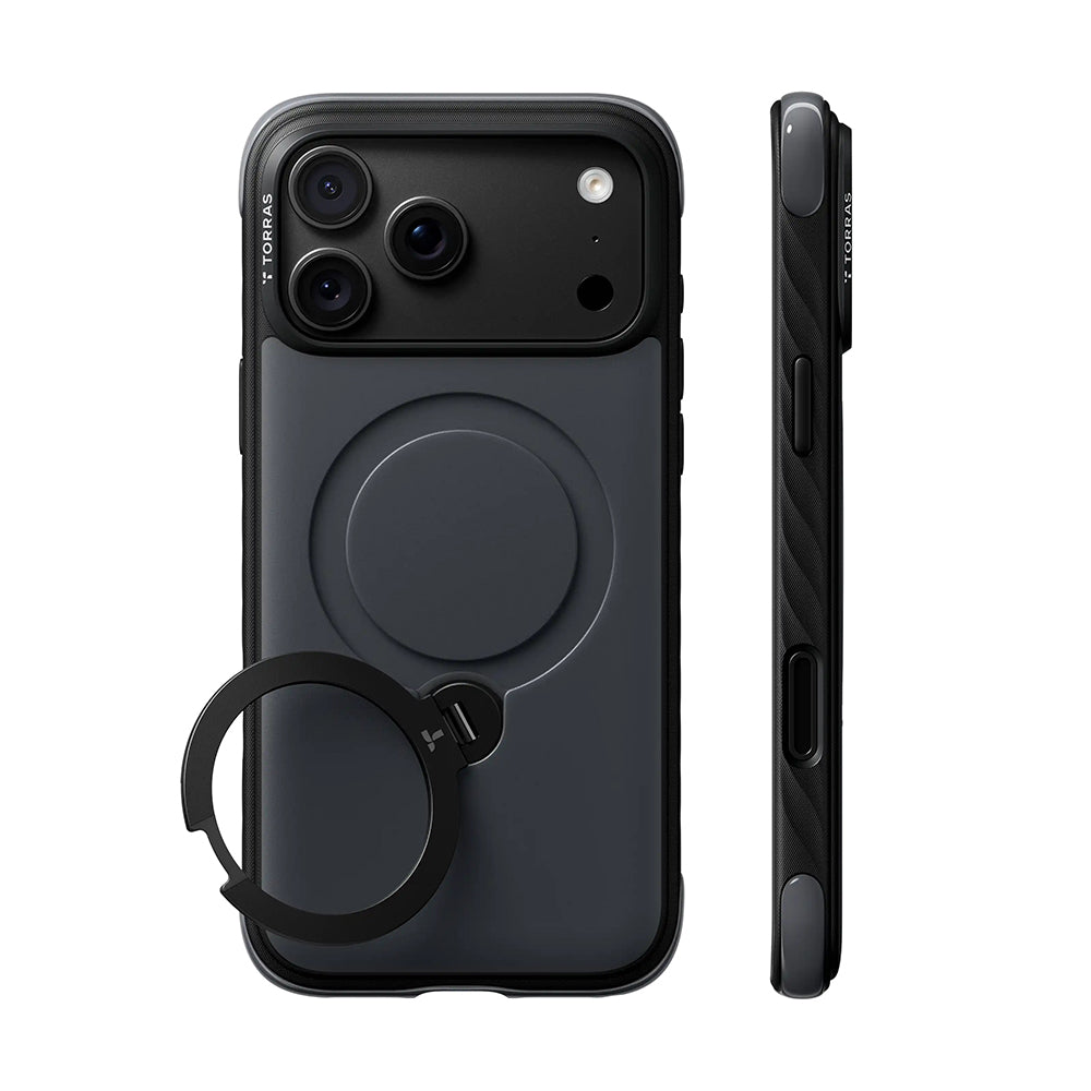 Husa de protectie Torras Ostand Q3 compatibil cu iPhone 18 Pro Max / iPhone 17 Pro Max, Negru