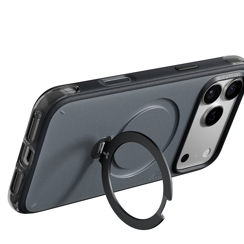 Husa de protectie Torras Ostand Q3 Air Essential compatibil cu iPhone 18 Pro Max / iPhone 17 Pro Max, Negru
