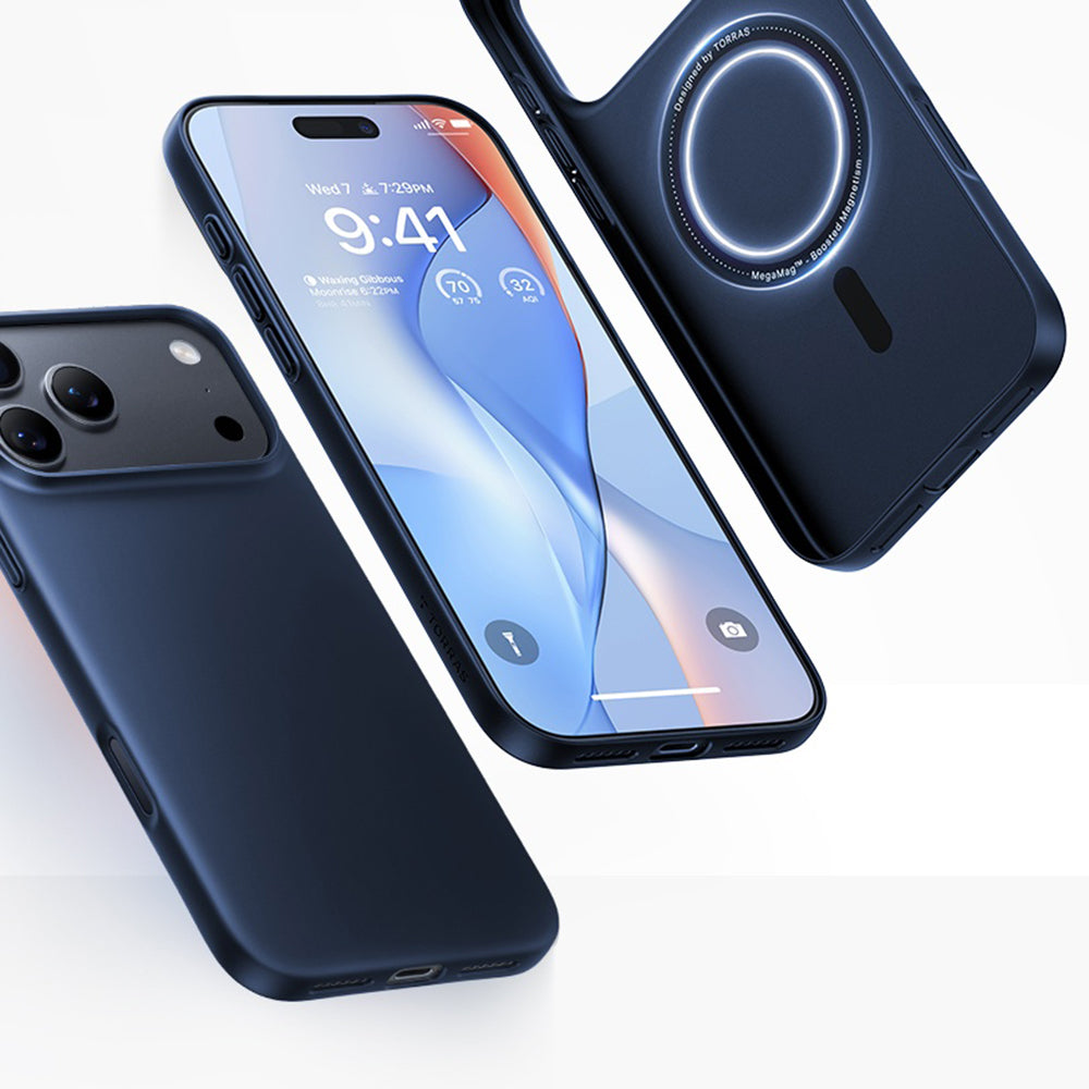 Husa de protectie Torras OriginFit-Mag compatibil cu iPhone 18 Pro Max / iPhone 17 Pro Max, Albastru