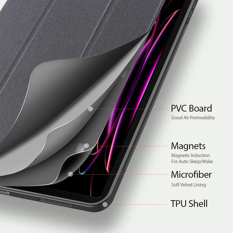 Dux Ducis Domo Series fekete tok Samsung Galaxy Tab S11 Ultra / Tab S12 Ultra tablethez