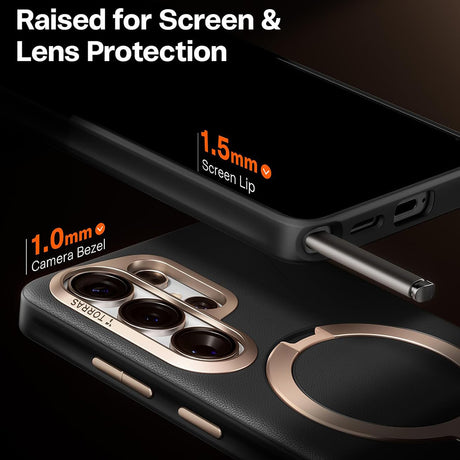 Husă Torras QPRO Leather neagră pentru Samsung Galaxy S26 Ultra