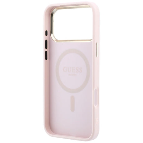 Husa de protectie Guess Saffiano compatibil cu iPhone 17 Pro Max / iPhone 18 Pro Max, Roz