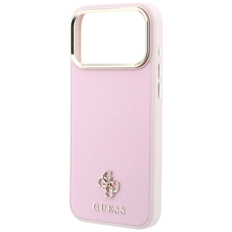 Husa de protectie Guess Saffiano compatibil cu iPhone 17 Pro Max / iPhone 18 Pro Max, Roz